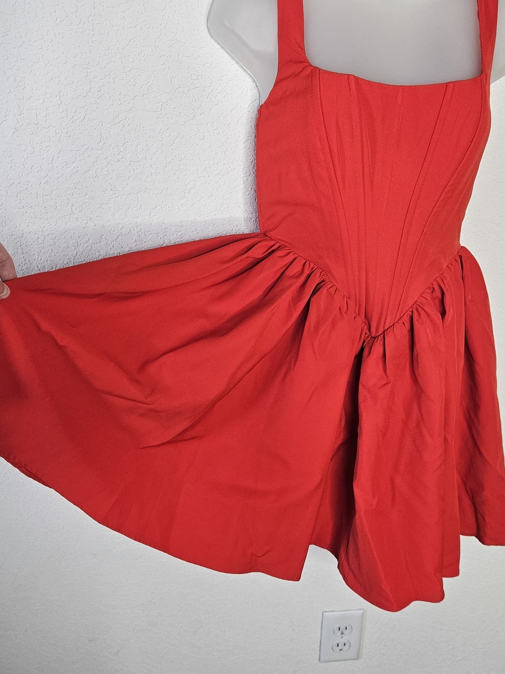 Showpo Aimee Mini Dress Red Corset Fit & Flare Scoop Neck Party Dress Size 6 NWT - Picture 9 of 14